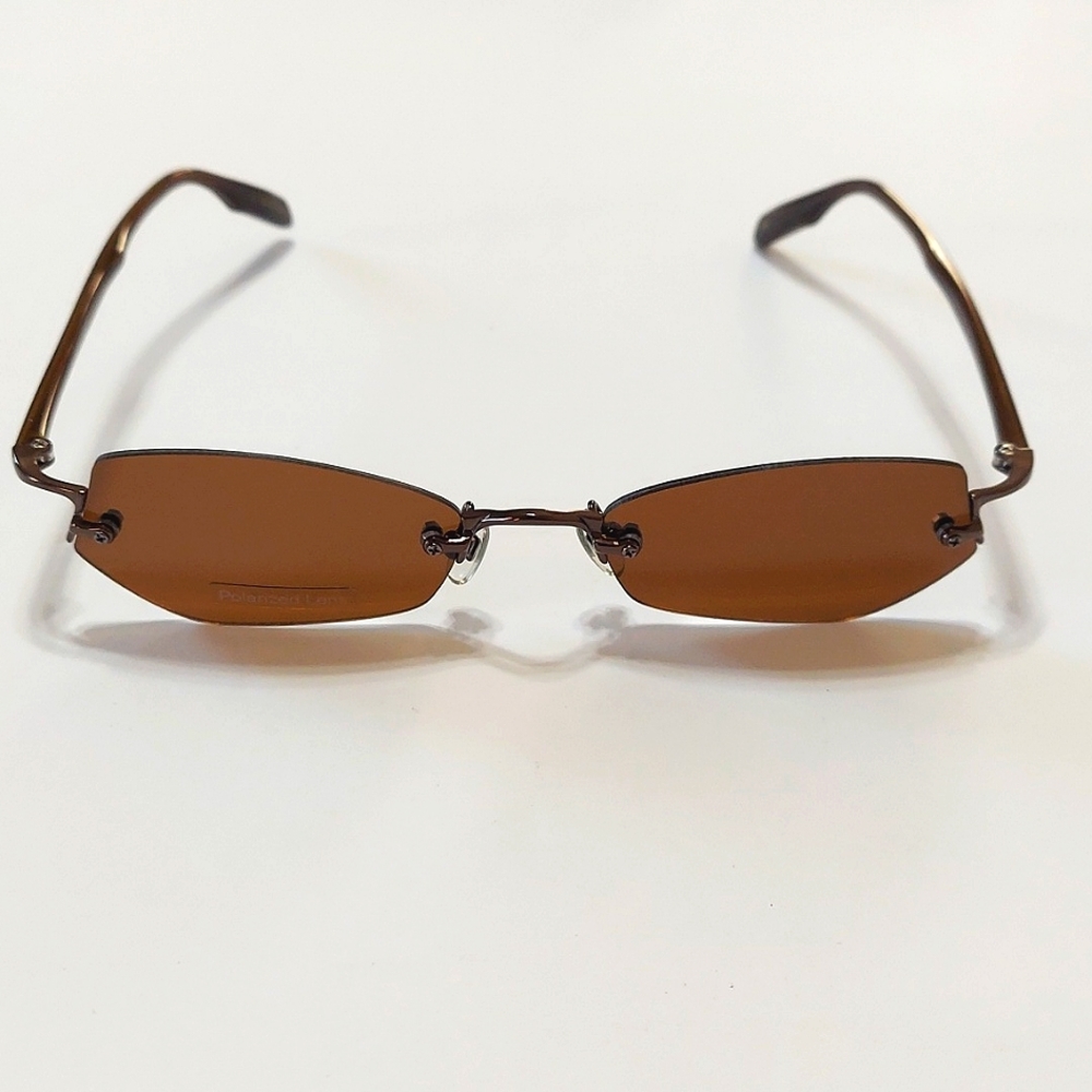 NWOT Polarized Rimless Frame Brown Lens Takeo Kikuchi Ladies Sunglasses